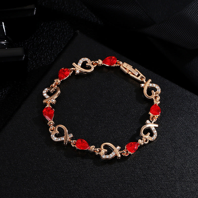 Rhinestone Heart Crystal Bracelet