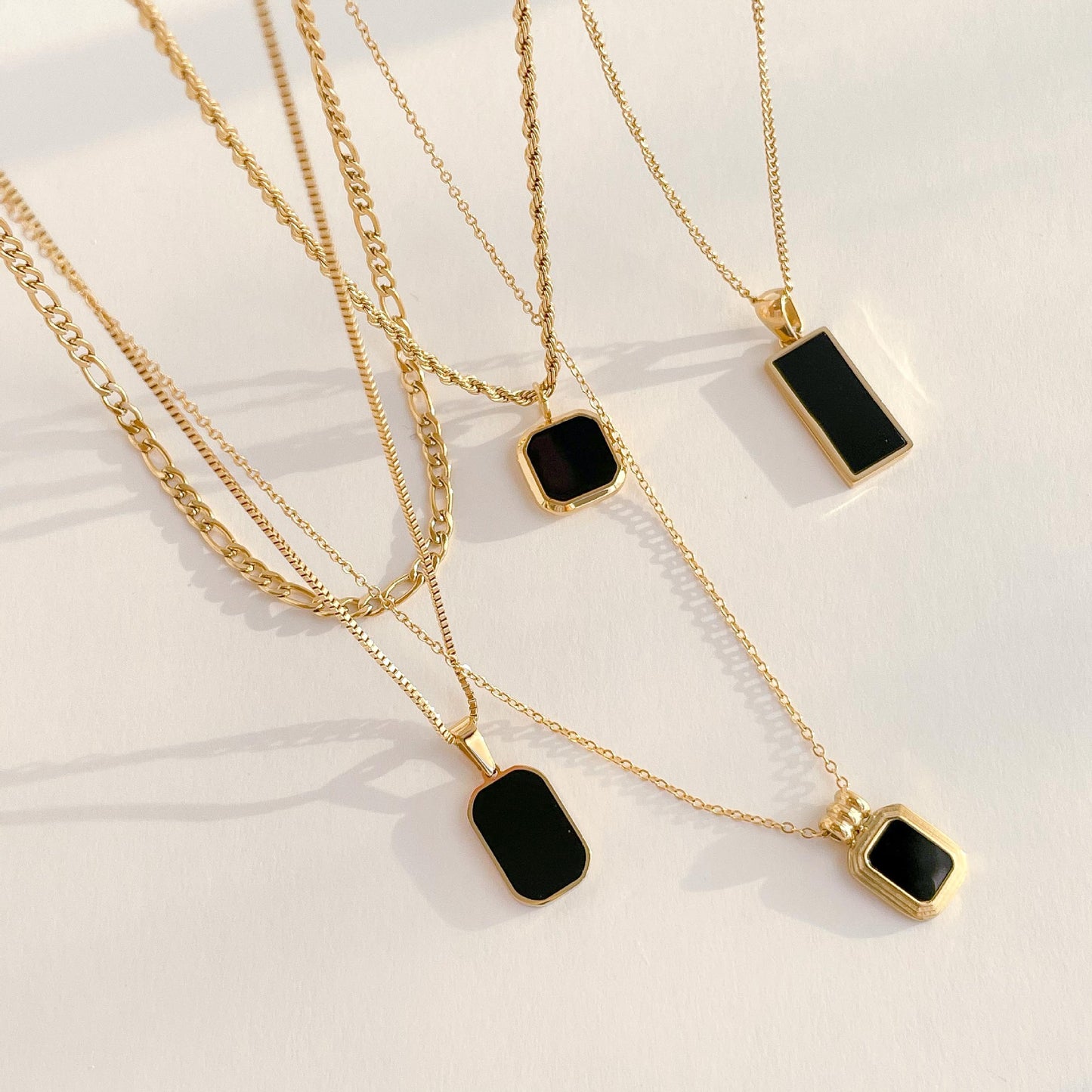 Black Onyx Square Necklace