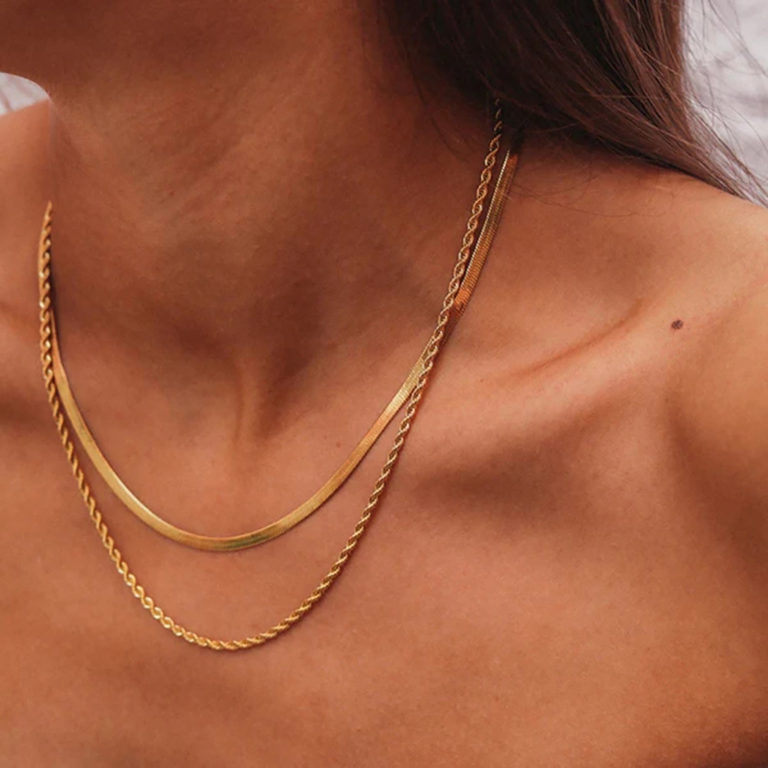 Double gold-Chain set