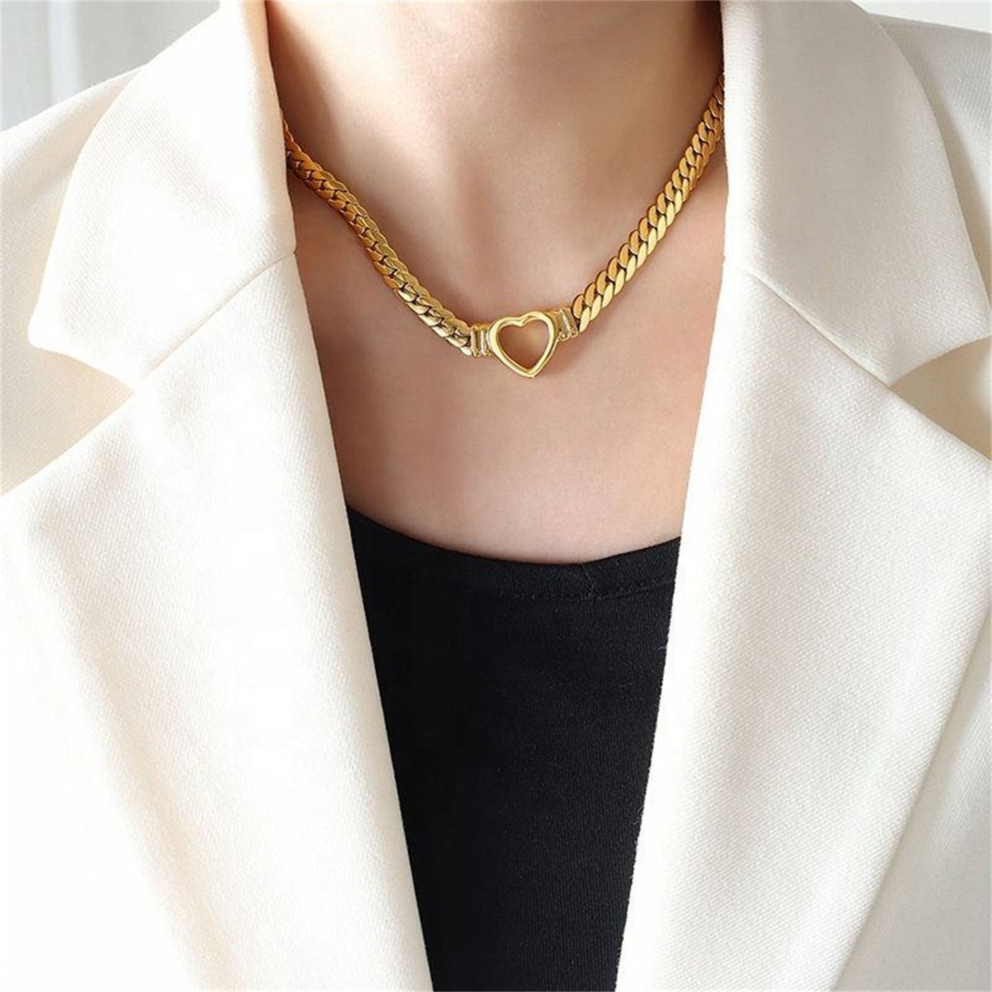 18k gold plated cuban necklace