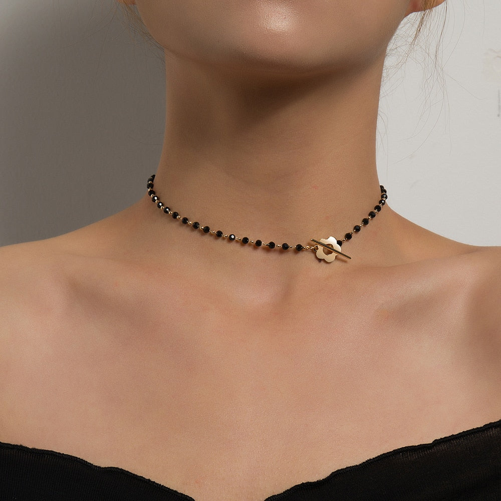 Crystal choker(Black)