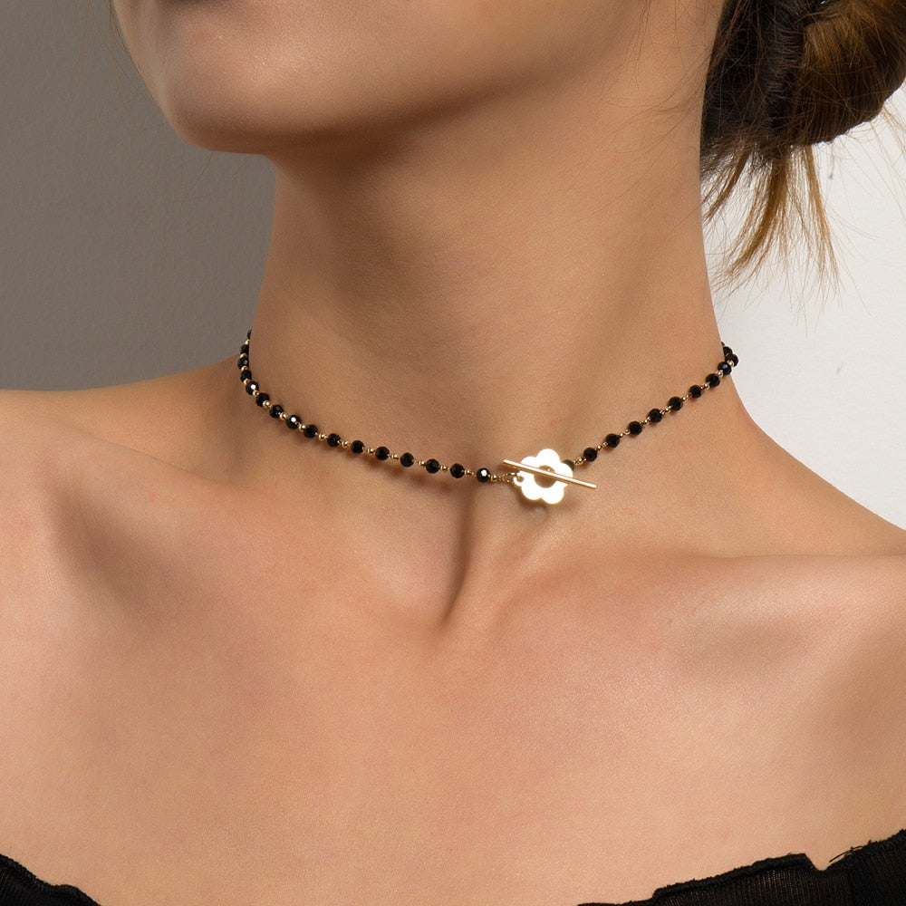 Crystal choker(Black)